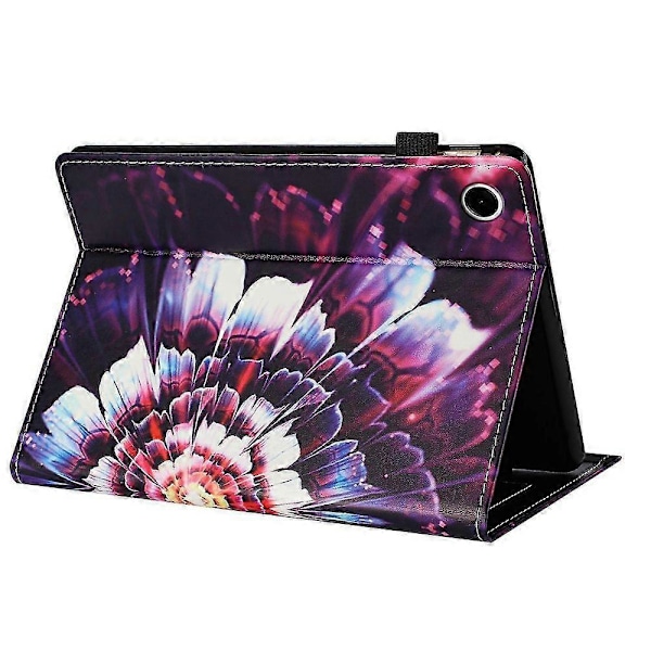Samsung Galaxy Tab A9 -kotelolle kuvioitu nahkainen tablettisuojus automaattisella lepo-/herätystoiminnolla ja korttipidikkeellä Colorful Flowers