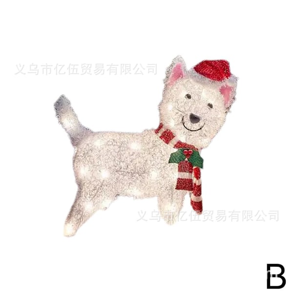 Julhund ljusslinga trädgårdsdekoration LED-ljus julscen layout dekoration ornament 3