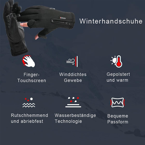 Cykelhandskar Touchscreen Termiska Handskar Vinter Skidåkning