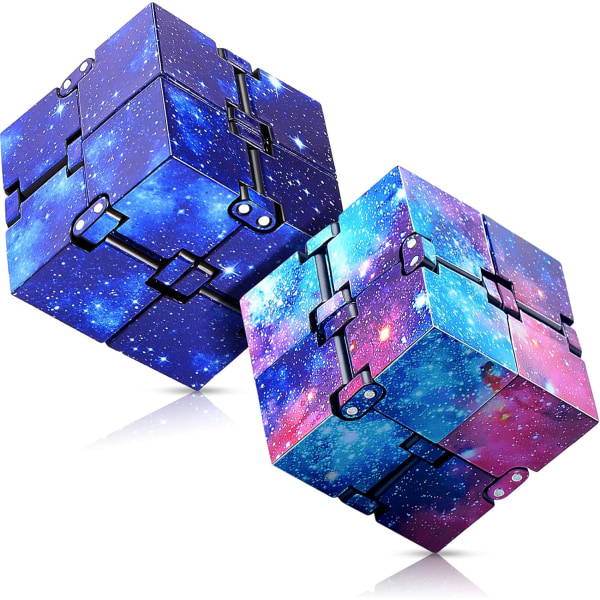 2 pakke Infinity Rubiks kube leketøyblokker fingerterninger Sanseverktøy Stress- og angstavlastningsverktøy Stjernestil Mini Rubiks kube