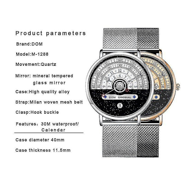 Mode Klocka Herrklockor Kreativa Herrklockor Man Armbandsur Lyxig Herrklocka