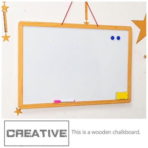 1 stk. dobbeltsidet tavle whiteboard praktisk træ skrivekridttavle