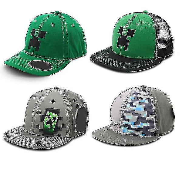 Minecraft Snapback Baseball Caps for Menn og Kvinner - Bomullscaps, Pustende Solhatt tyyli 3