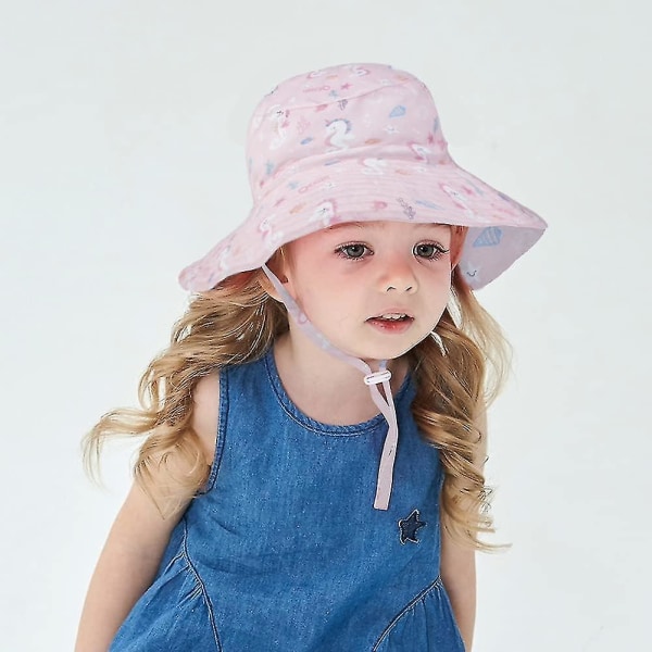 Barnebøttehatt Justerbar Solhatt Pustende Strandhatt For Gutter Jenter_ll Hippocampus 12-24 Months
