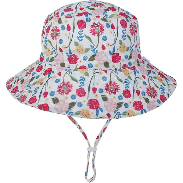 Barnhatt Justerbar Solhatt Andningsbar Strandhatt För Pojkar Flickor_ll Rose 2-4 Years