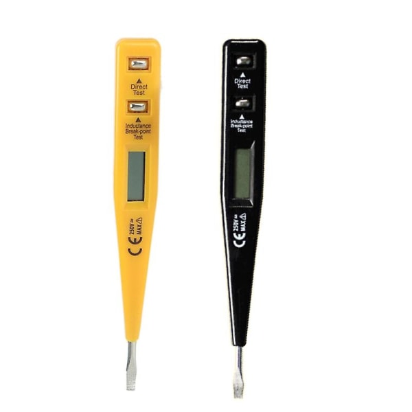 Digital Testblyant Skrutrekker Probe Lys Spenningstester Detektor AC/DC 12-220V Elektrisk Test P Black