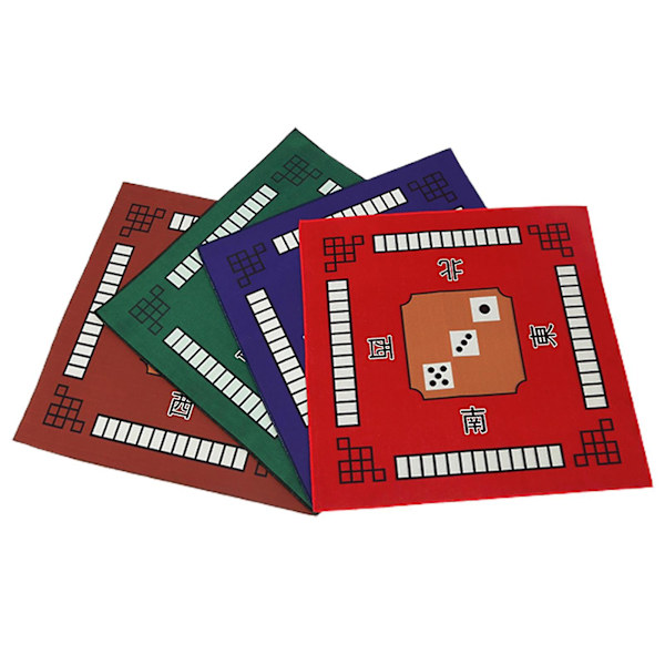Naievear Mahjongmatta Tjock Dämpad 3D-Effekt Stark Vattenabsorption Utsökt Broderi Halksäker Kvadratisk Mahjongduk Pokerbordspad Hemanvändning Red