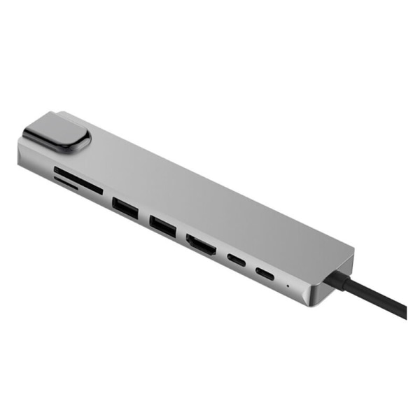 Hub USB-C-sovitin, 8-in-1 Mac-lisävaruste USBC-sovitin 4K HDMI, Ethernet, 2 USB 3.0, SD/TF-kortinlukija