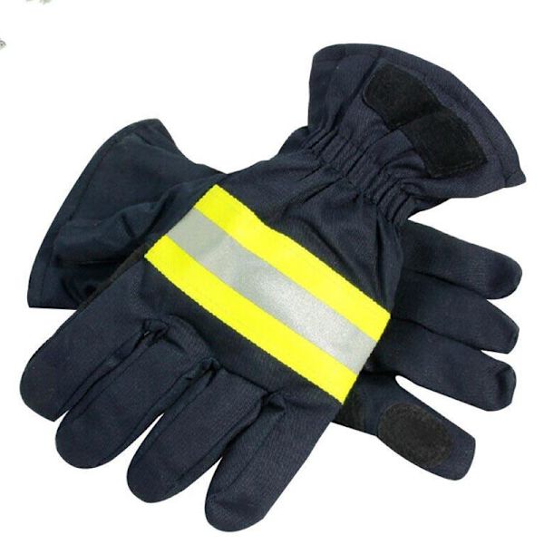 Brandmannhandskar, flamskyddande arbete, med reflextejp