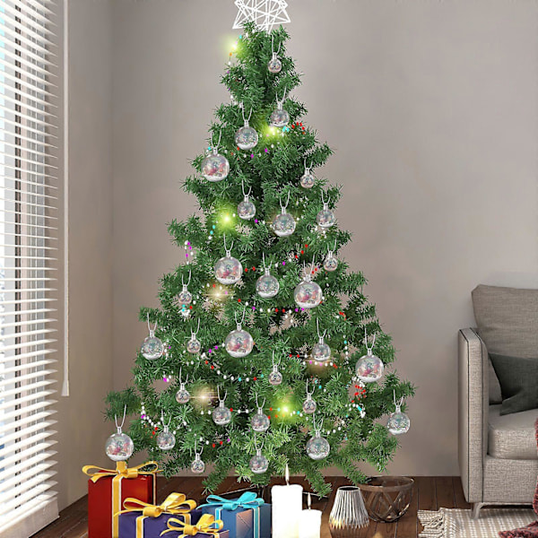 18 stk. Julekuler Runde Kuler Juletre Festkuler Ornament Knusesikker Hengende Kule Julebord Favoritt (Transparent) 3cm+4cm+5cm+6cm