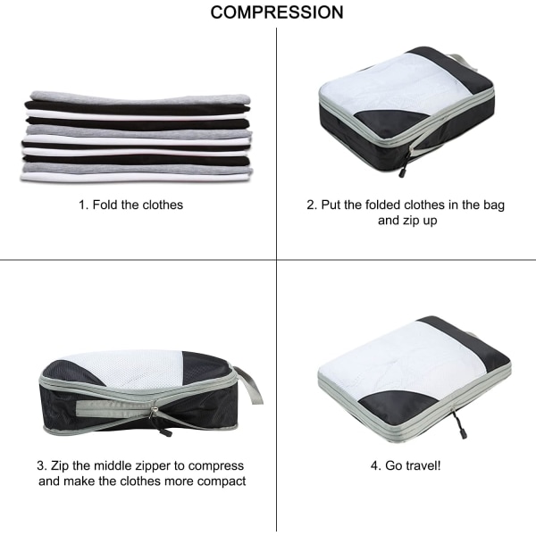 styk pakke terning sæt med kompression pack sko taske rejsetaske