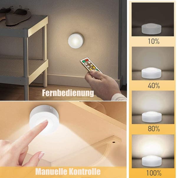LED-skaplamper med fjernkontroll, skapbelysning