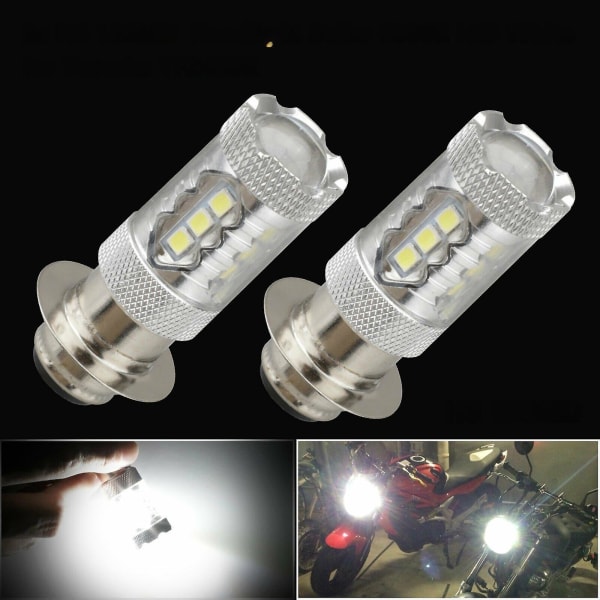 2 stk 80W H6 LED-hovedlyspærer for Yamaha Yfz450r Rhino 700 Raptor Yfm660