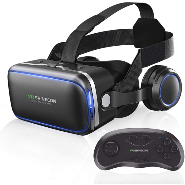 VR-headset kompatibelt med iPhone och Android-telefoner, Virtual Reality 3D-spelglasögonsystem, 3D Virtual Reality-glasögon