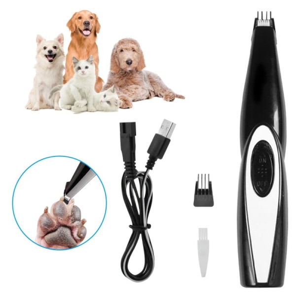 Elektrisk husdjursklippare, USB laddningsbar, lågt ljud