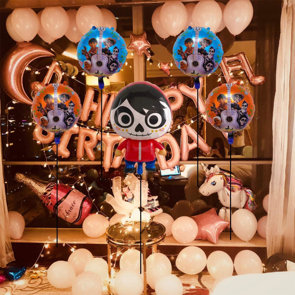 5 stk Coco Miguel folieballonger Festrekvisita for barns bursdagsfestdekorasjon