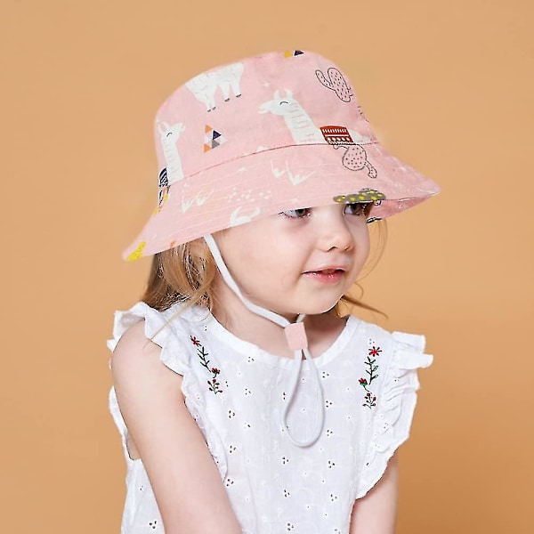 Barnhatt Justerbar Solhatt Andningsbar Strandhatt För Pojkar Flickor_ll Pink Alpaca 12-24 Months