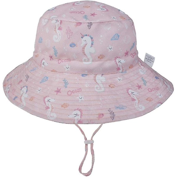 Barnebøttehatt Justerbar Solhatt Pustende Strandhatt For Gutter Jenter_ll Hippocampus 12-24 Months