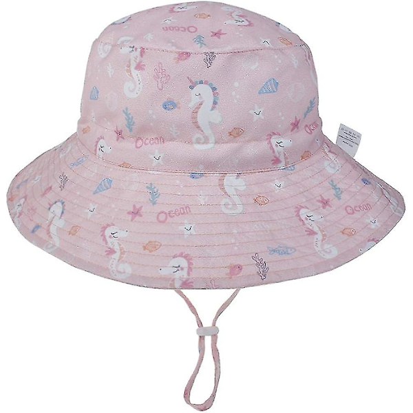 Barnhatt Justerbar Solhatt Andningsbar Strandhatt För Pojkar Flickor_ll Hippocampus 2 Years