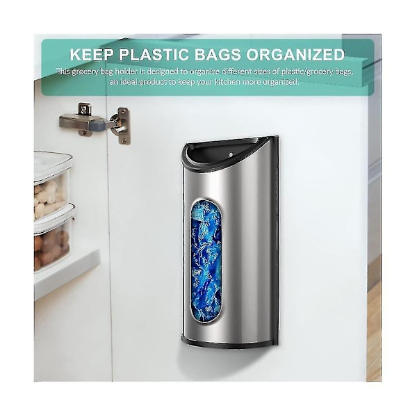 Plastposeholder for kjøkken, Oppbevaringsstativ for plastposer, Søppelposeholder
