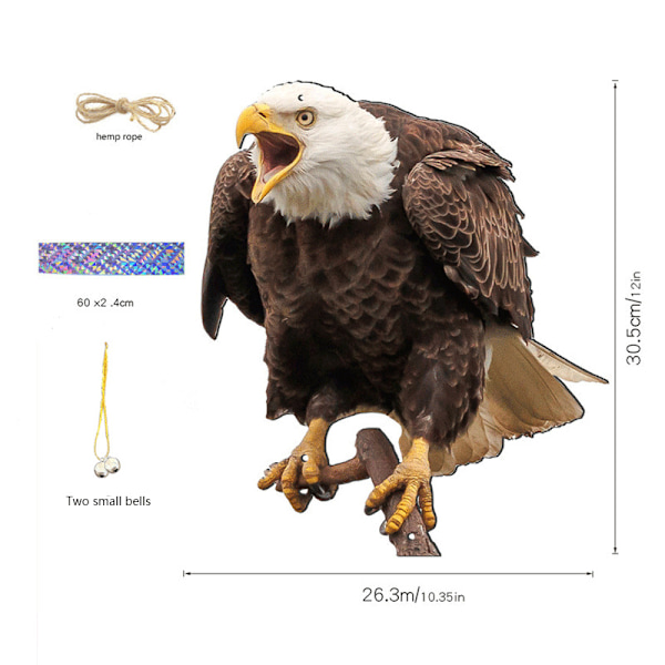 Trädgårdsfågelavvisande artefakt Storm Eagle 2D akrylmaterial innergård realistiska hantverksdekorationer simuleringsdjur 9