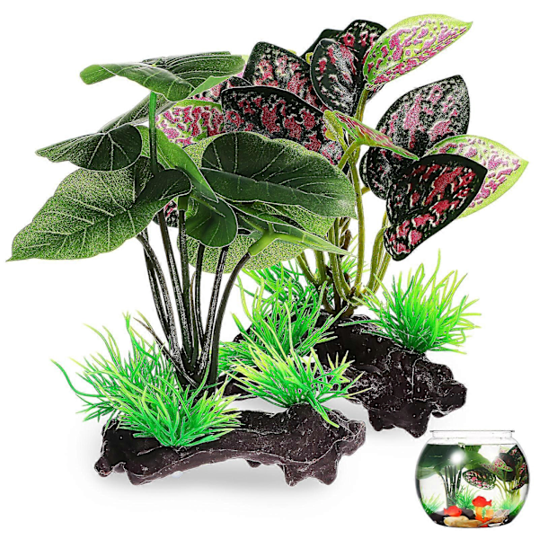 2 stk. Kunstige Akvarieplanter Falske Vannplanter Stammer Plastplanter Landskapsforming Akvariedekorasjoner