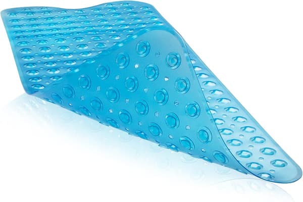 Badematte Antislipp Dusjmatte Barn Badematte med 200 Sugkopper for Badgulv Blå