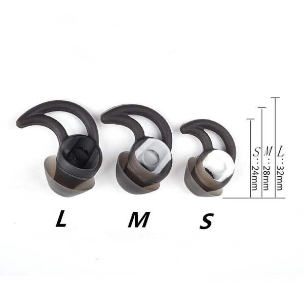 6 stk Øretelefonbeskytter myke, fleksible øretelefoner Støyreduksjonstips for Bose Soundsport Qc30 Qc20
