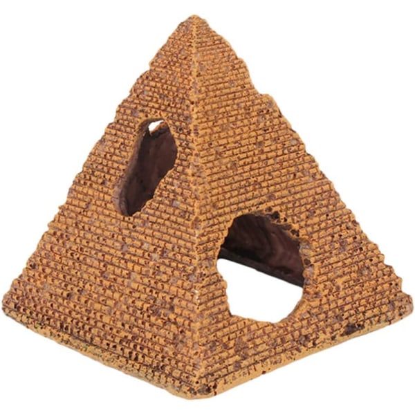 Egyptisk Pyramid Hartsakvariumprydnad för fisk Räkor Habitat Akvarium Landskapsdekoration Storlek S