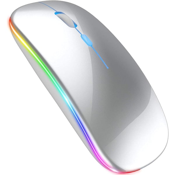 Bluetooth -mus för ipad, trådlös mus för MacBook Air/Mac/PC/laptop (silver)