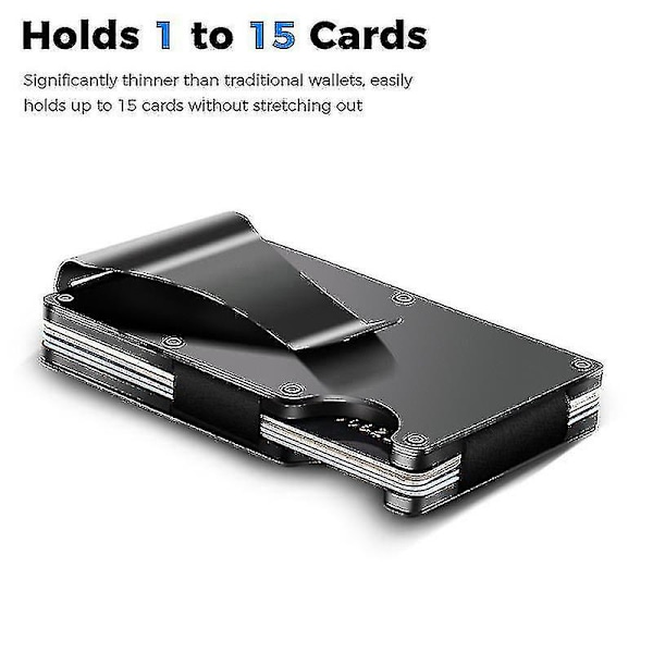 RFID Kort Holder Punge Mænd Kvinder Slank Tynd Metal Minimalistisk Tegnebog Mand Penge Punge Taske Lille Pung Walet Black A