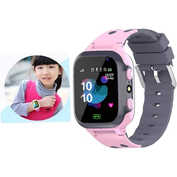 Kids Smart Watch Q16 Waterproof Wrist Game Smartwatch Location Tracker med kameravekkerklokke SOS for gutter Jenter Rosa