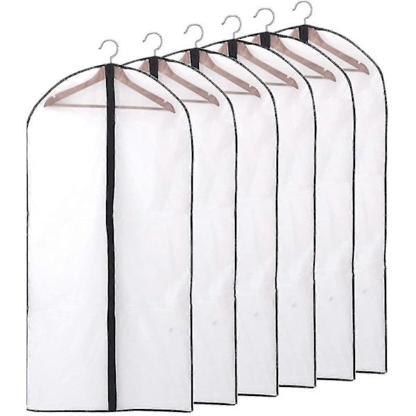 Klädfodral, [6 stycken] Transparent Klädskydd, Med Dragkedja 60x140cm Black 60x140cm