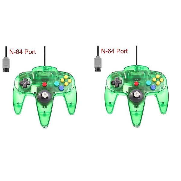 2 Pak Klassisk Ledningsforbundet N64 Controller Retro Spil 64-bit Gamepad Joystick Udskiftningscontroller 15 2pcs