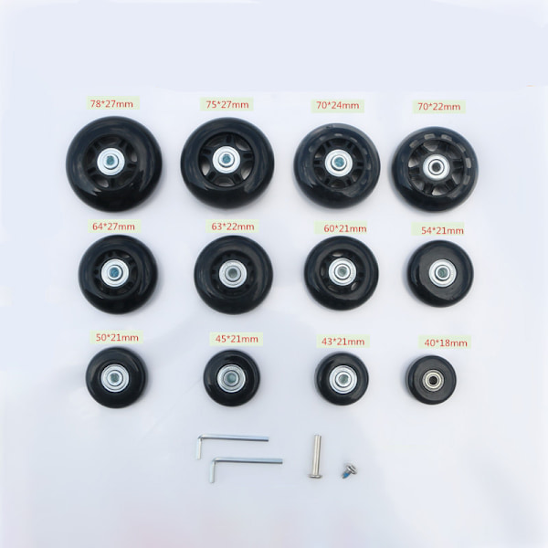 Universal hjul lydløs bagagehjul trolley kuffert leje reparation og udskiftningshjul 40mm*18mm