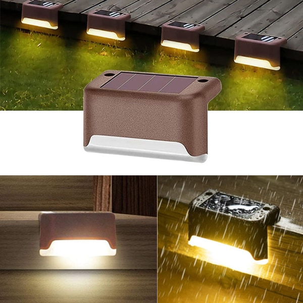 Solcellsbelysning för Däck, 16-pack, Vattentäta LED-Solcellslampor för Utomhus Trappor, Steg, Staket