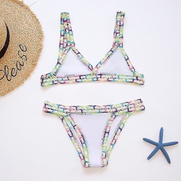 Virkade Baddräkter Bikinis Dam Baddräkt Sexig Bandage Brasiliansk Bikini 2023 Baddräkt Dam Badkläder Biquini 120 new colorful S