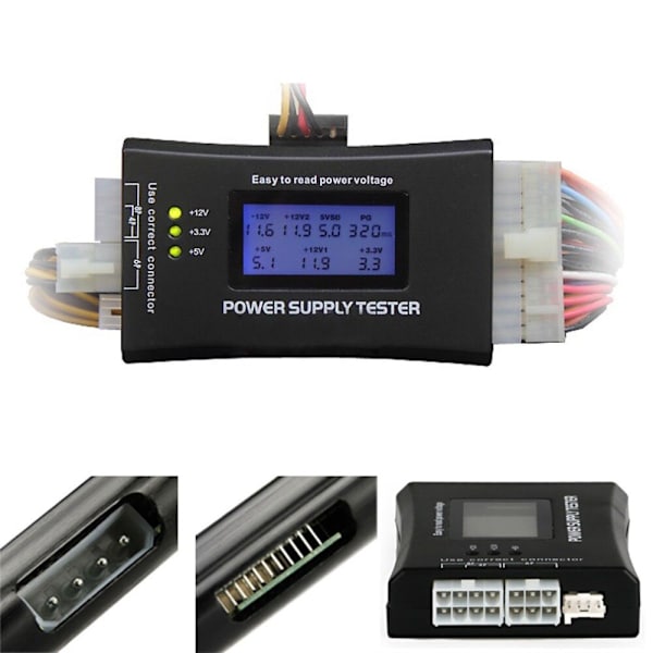 PC Strømforsyningstester SATA HDD ATX BTX LCD Måler LCD Digital Display PC