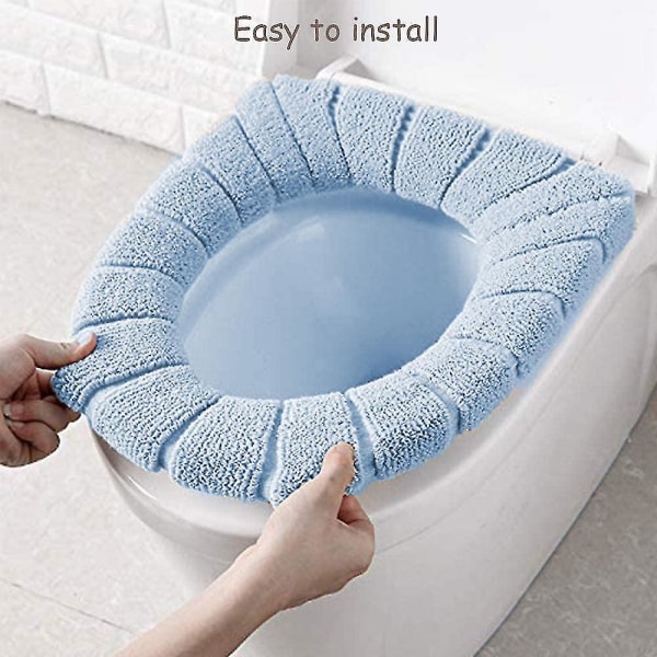 4 stycken Toalettlock Uppvärmda Toalettlock Värmare Toalettlockskydd Blue
