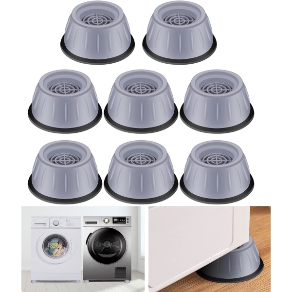 Tvättmaskin Anti-vibrationsmatta 8 delar, HAUSPROFI Anti-vibration Tvättmaskin Anti-Noise Pad, Universal Tvättmaskin Torktumlare Support