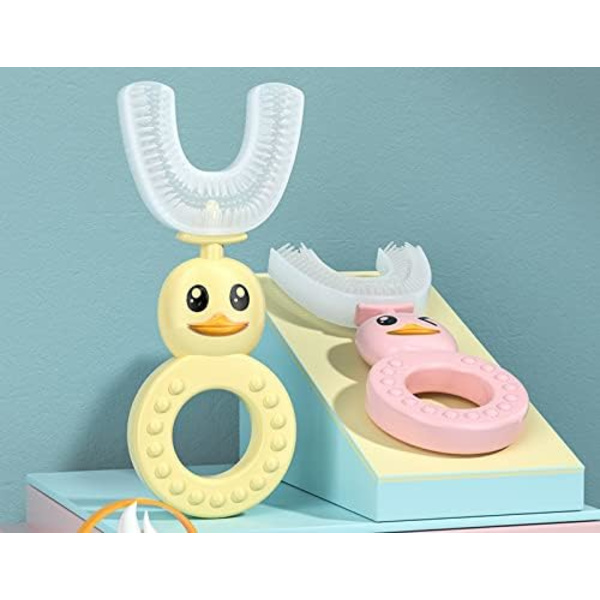 U-formad Tandborste för Barn, Silikon Tandborste för Hela Munnen, Oral Rengöring för Barn 2-6 År, 2-pack