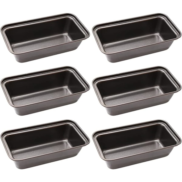 Brödform, 6 st Icke-klibbiga Mini Brödformar och Brödform, Kolstål Brödform för Bröd, Kakor, Quiche och Brownies