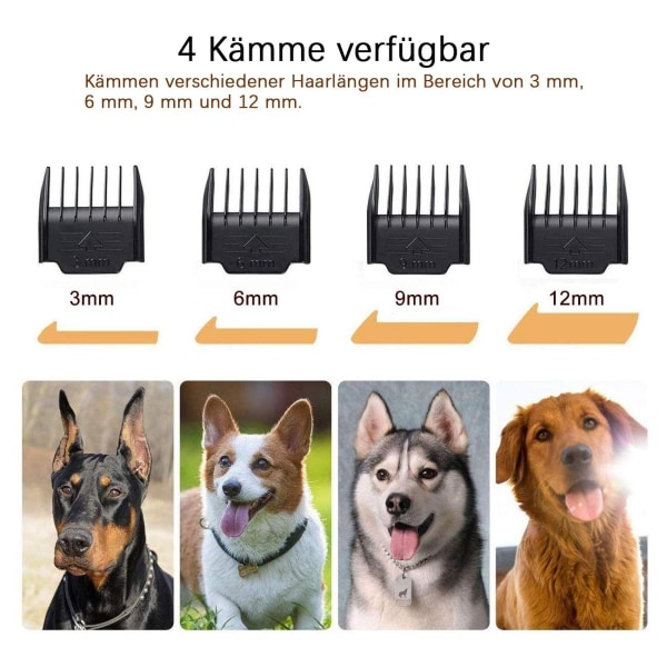 Hunde- og Katteklipper - Stille Professionel Klipper til Hunde og Katte - Elektrisk Hundefrisør