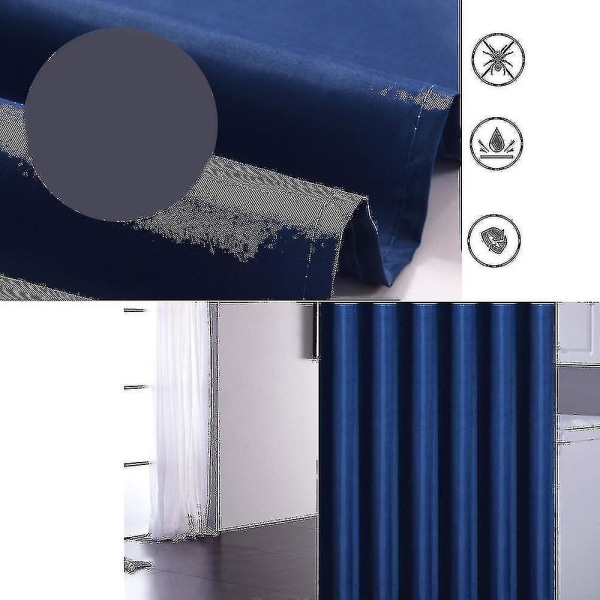 Vandafvisende Bruseforhæng - Badeværelsesforhæng - Uden Mærke Navy Blue 180x180cm