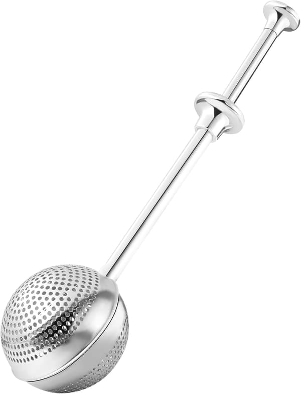 Bryggeenhet i rustfritt stål te-infuser kopphåndtak te-infuser te-sil for løse bladte 2 stk (sølv)