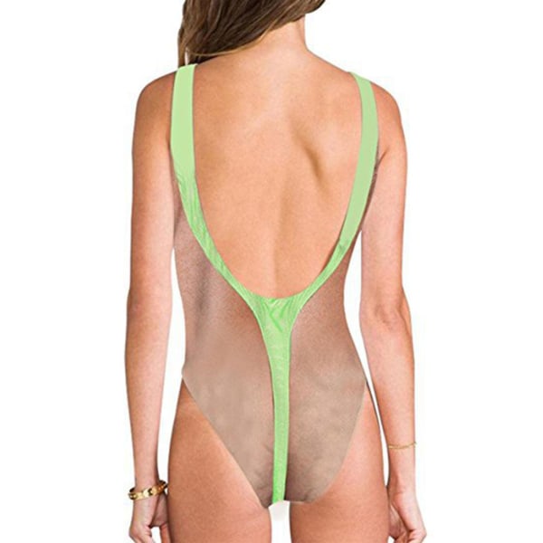 Dametøj 3D Sjov Badetøj Strandtøj - Håret Bryst, Ananas, Enhjørning Print Light green XL