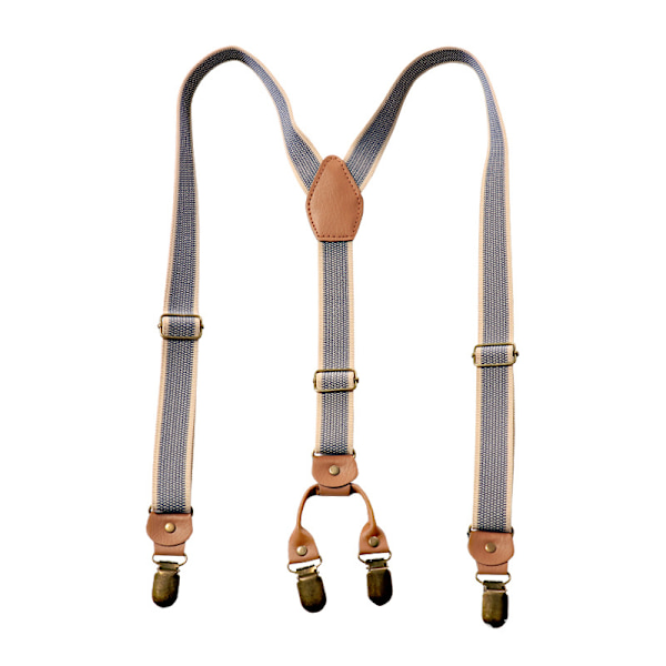 Herrebukser 2,5 cm brede med sterke klips Retro stil elastiske og sklisikre