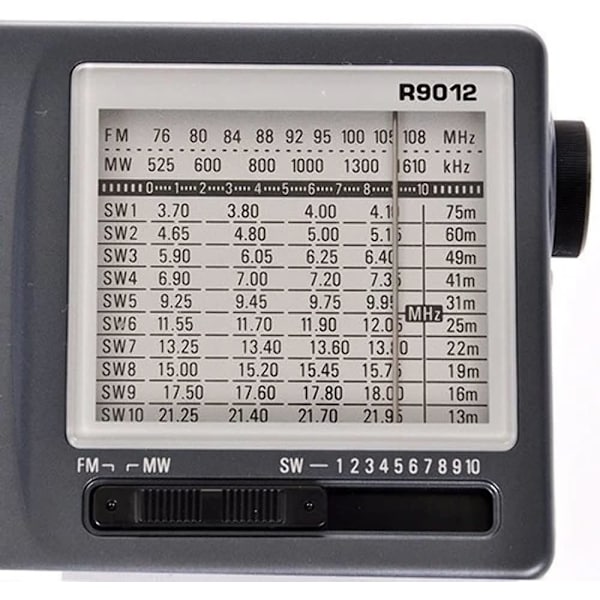 R-9012 Bärbar Digital Kortvågsradio AM/FM/SW(1-10) 12-bandsmottagare (UK-9012)