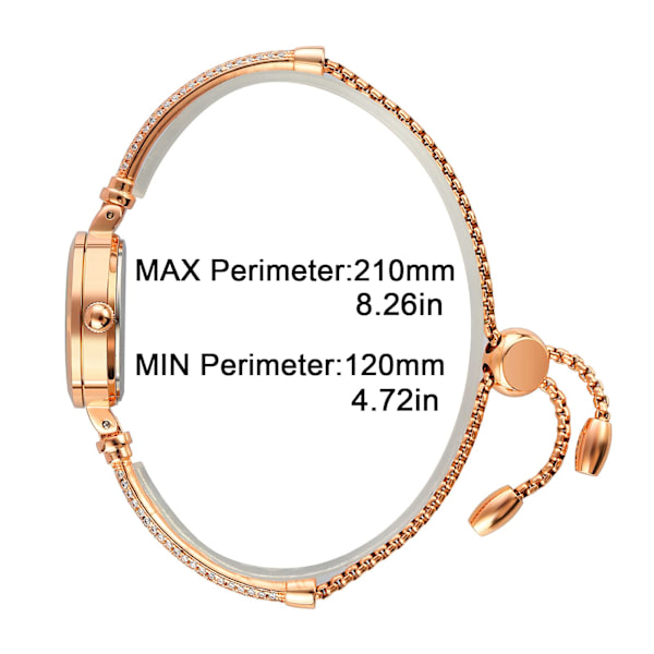 Damklocka Analog Kvartsur med Inlagda Diamanter Armband