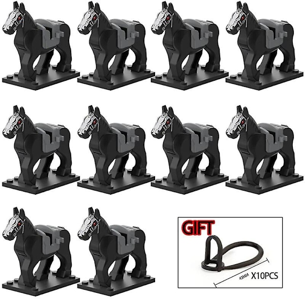 10 stk./LOT Middelalderlig ridder romersk Rohan krigshest dyr byggeklodser actionfigurer legetøj til børn gave Koruit XP1007-1016 XP1009(10PCS)